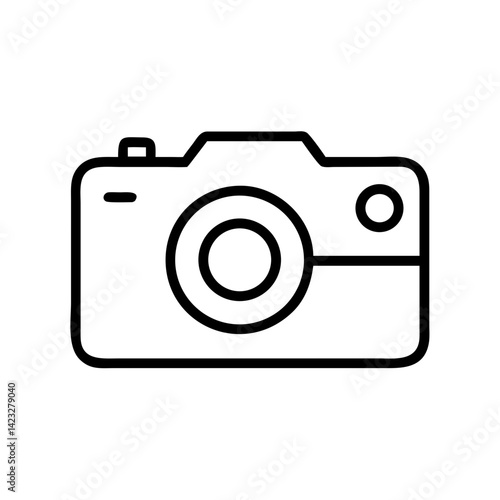 Ícone de Câmera Minimalista Vetorial PNG Transparente ou SVG em Fundo Branco

