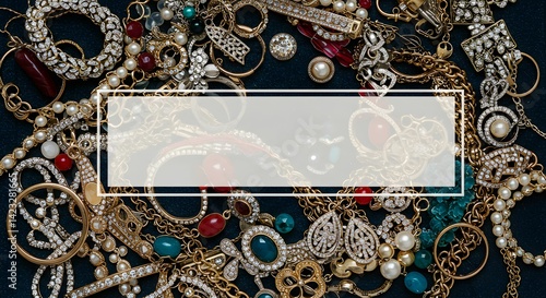 Radiant Collection of Vintage Jewelry Necklaces, Bracelets, Rings, and Earrings in Gold, Silver, and Gemstones
