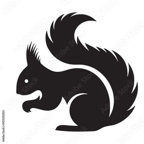 Professional squirrel vector silhouette with defined edges for clean artwork – squirrel silhouette – squirrel vector – squirrel illustration – silhouette of squirrel – squirrel icon

