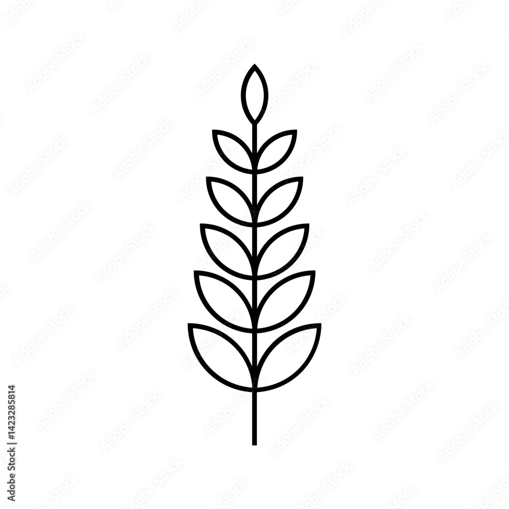 Fototapeta premium wheat icon simple black line symbol