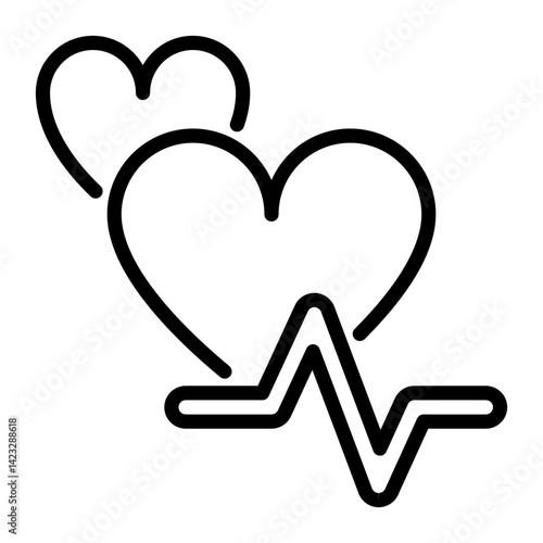 Heart icon, line icon style