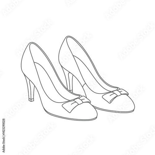 Various shoes in different styles and colors displayed in rows on a blue background. Concept of fashion shoes. Vector illustration