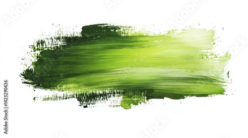 Abstract painted green brush stroke