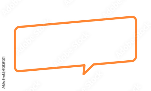 シンプルでおしゃれな斜めに傾いた横長の長方形の吹き出し - 太めの線に白い背景のフレーム素材