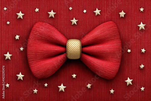 A simple Father Day card icon with stars and bowtie graphic