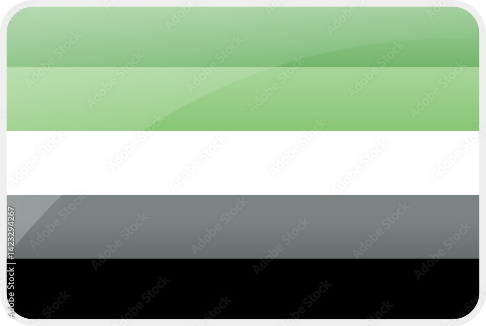 Vibrant Agender Pride Flag Featuring Horizontal Light Green, Green, White, Gray, and Black Stripes Symbolizing Gender Neutrality and Inclusion. Vibrant Agender Pride Flag Featuring Horizontal Light Green, Green, White, Gray, and Black Stripes Symbolizing Gender Neutrality and Inclusion.