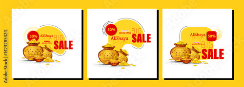 Vector Illustration of Happy Akshaya Tritiya. vector set