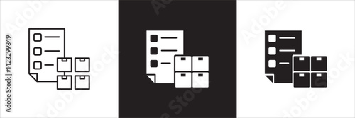 Logistic icon. Market supply icon. Warehouse stock sign. Icon symbol suitable for store, stockpile, shop, goods, market supply. Vector illustration.