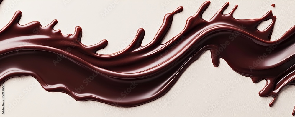 Chocolate sauce splash on a textured surface. Chocolate sauce splash on a textured surface.