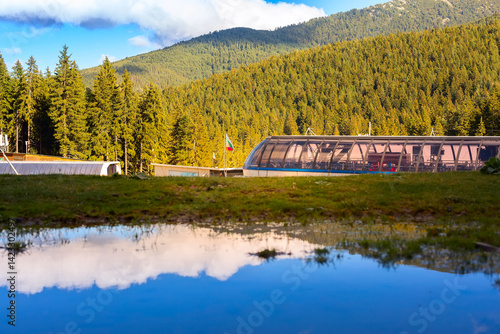 Obraz na płótnie Bansko, Bulgaria autumn ski resort mountains view w salonie