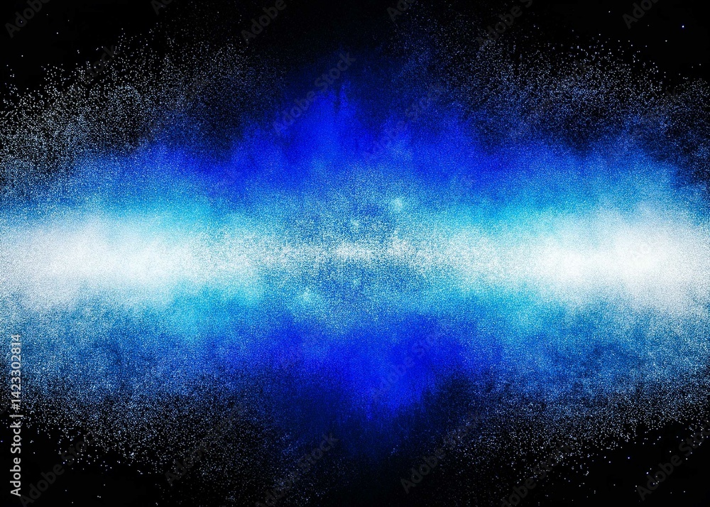 Obraz premium Abstract Blue Gradient Cosmic Background, noise texture effect, large banner copy space