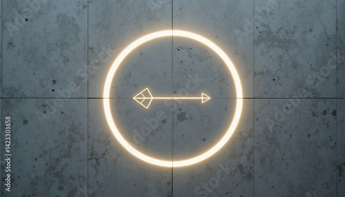 Wallpaper Mural Illuminated arrow symbol against textured concrete background artistic design minimalist style urban environment close-up view creative concept for modern art Torontodigital.ca