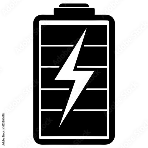 Battery Icon with Lightning Symbol for Power Indication  