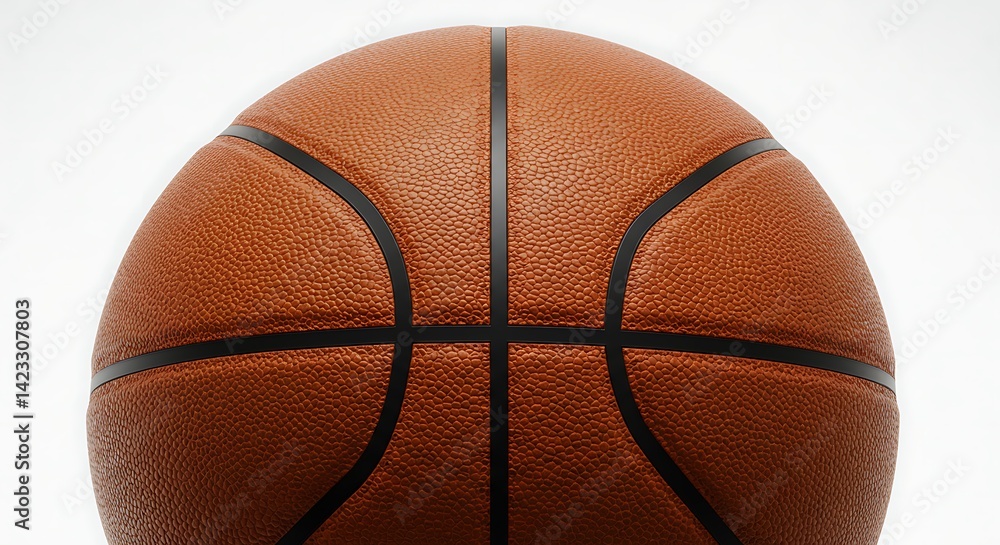 Fototapeta premium Basketball Close-up on White Background for Sports and Recreation