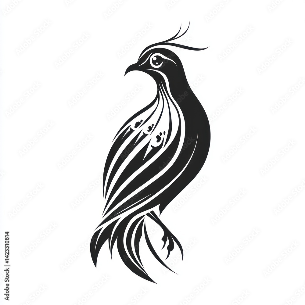 Obraz premium Stylized Quail Bird