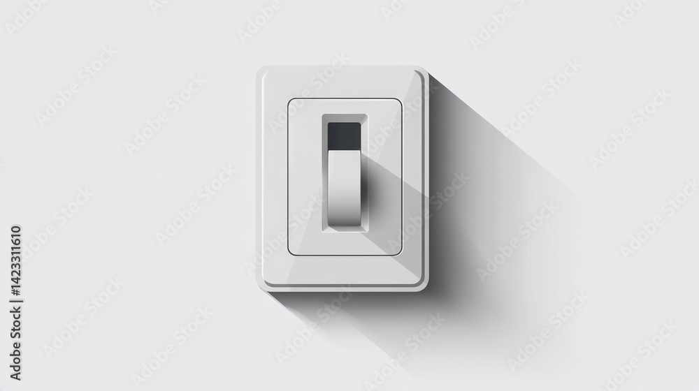 A simple white toggle switch A simple white toggle switch
