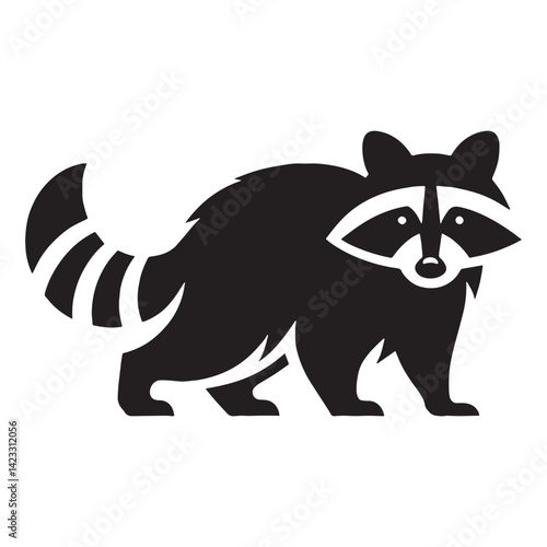 Sharp-edged raccoon silhouette vector made for versatile digital branding – raccoon silhouette – raccoon vector – raccoon illustration – silhouette of raccoon – raccoon icon

