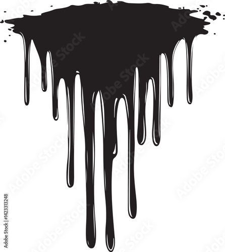 Dripping Effect Silhouette Vector Illustration