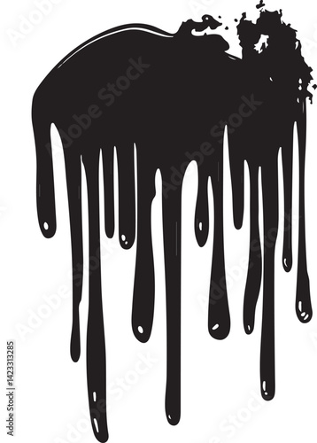 Dripping Effect Silhouette Vector Illustration