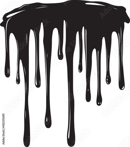 Dripping Effect Silhouette Vector Illustration