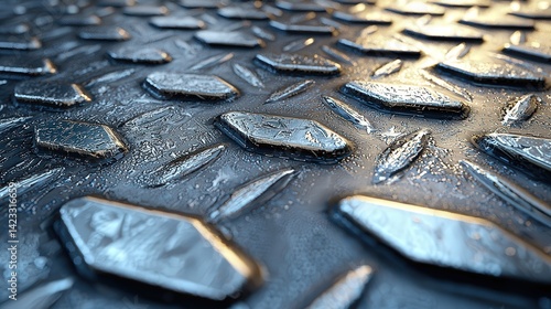 Aluminum plate texture with diamond pattern map background