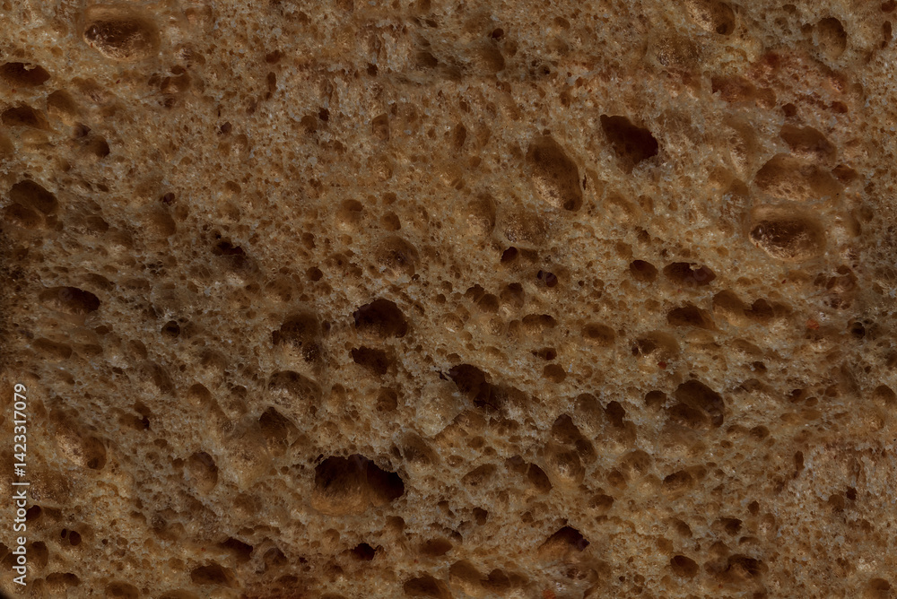 porous pattern of soft bread crump