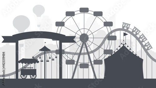 amusement park silhouette illustration