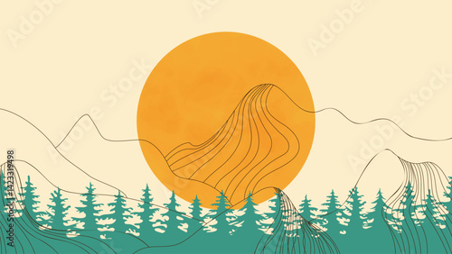 mountain art illustration