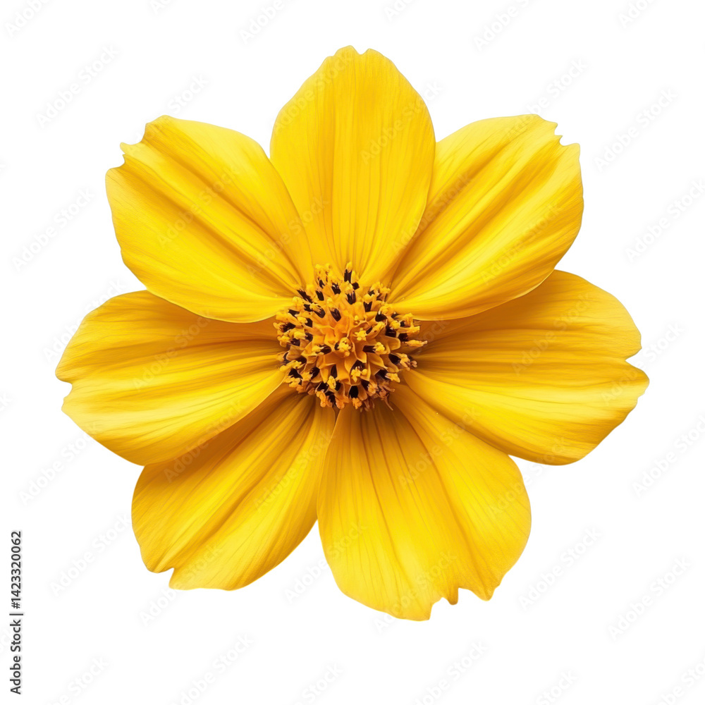 Obraz premium Vibrant yellow flower blooming in nature captured in a close-up bright environment