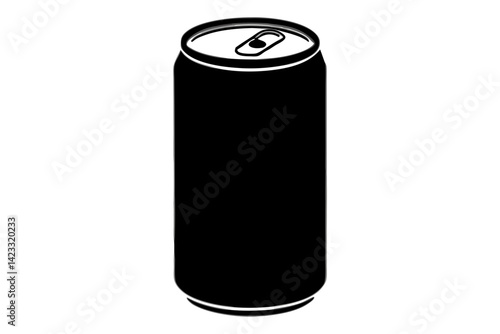 Soda Can Tab silhouette vector illustration