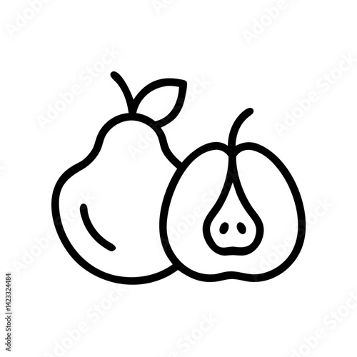 Apple and Pear Nutrition Icon Design