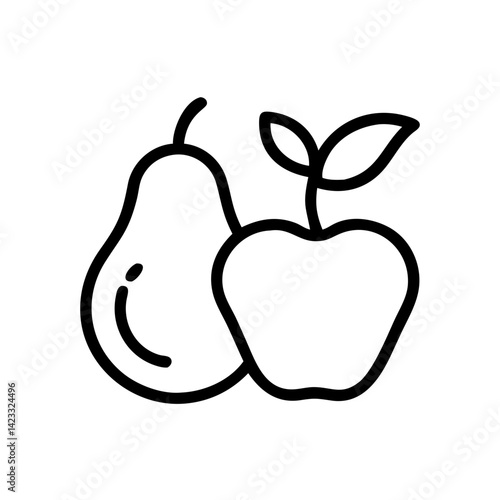 Apple and Pear Nutrition Icon Design