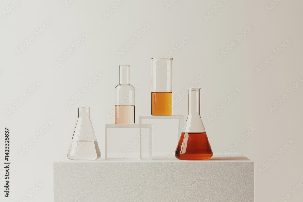 Laboratory flasks chemical scientific experiment Laboratory flasks chemical scientific experiment