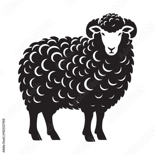 Geometric sheep icon silhouette for easy adaptation into digital content – sheep silhouette – sheep vector – sheep illustration – silhouette of sheep – sheep icon

