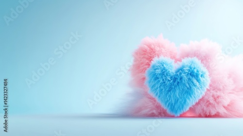 Fluffy heart, soft pastel colors