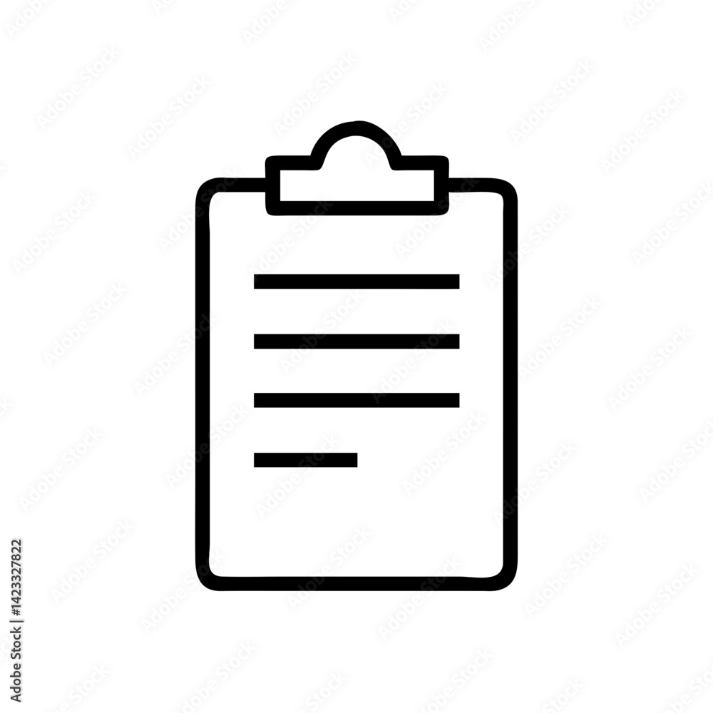 Clipboard Document with Lines Icon Design Clipboard Document with Lines Icon Design