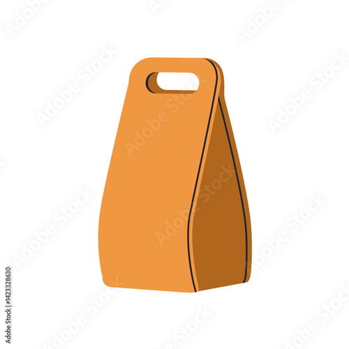 Paper bag, kraft package with handle. Small eco-friendly pouch for takeaway p...