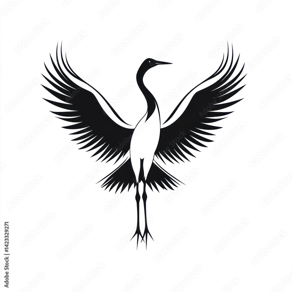 Obraz premium Elegant Crane Silhouette