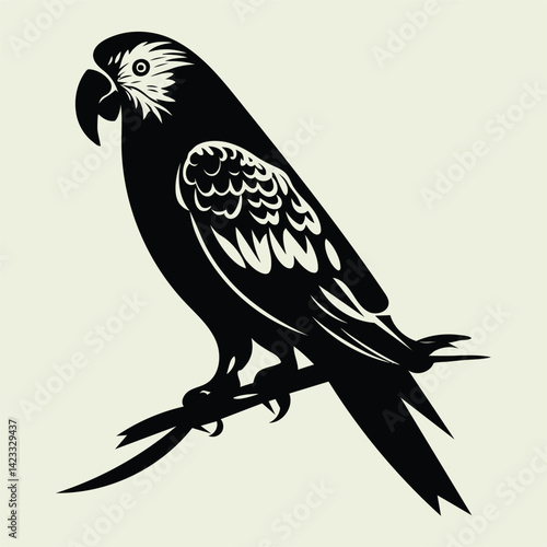 Silhouettes of Parrot, Bird