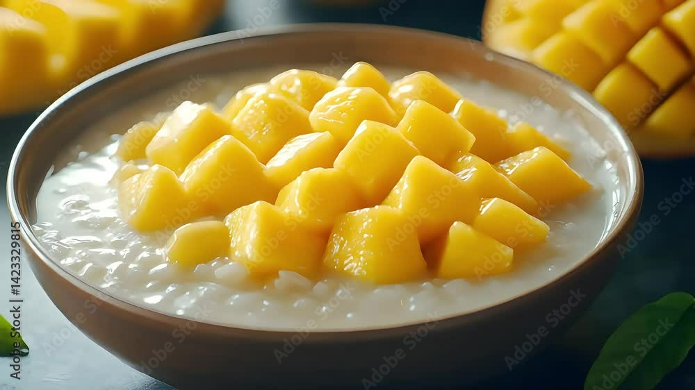 Delicious Mango Sticky Rice in a Bowl – A Perfect Dessert from the Kitchen Delicious Mango Sticky Rice in a Bowl – A Perfect Dessert from the Kitchen