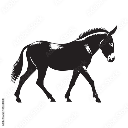 Exclusive mule vector silhouette built for scalable design needs – mule silhouette – mule vector – mule illustration – silhouette of mule – mule icon

