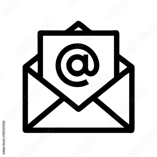 Email Envelope with @ Symbol Icon Design