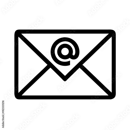 Email Envelope with @ Symbol Icon Design