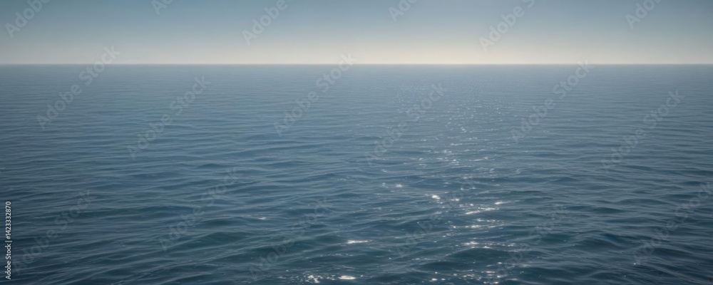 Obraz premium A gentle, hazy blue gradient, evoking a still, peaceful ocean Abstract and soothing , relaxing, subtle