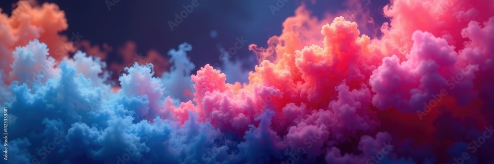 Fototapeta premium Vibrant swirls of colored smoke, ethereal and dynamic, orange, vibrant