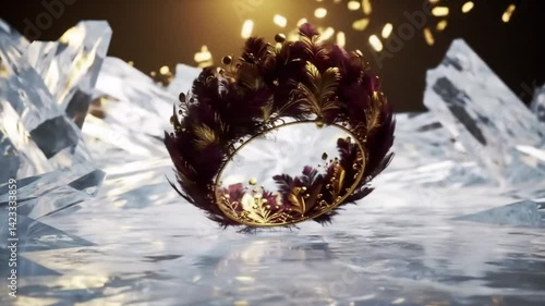An opulent crown in an icy, weightless world of silence and light
