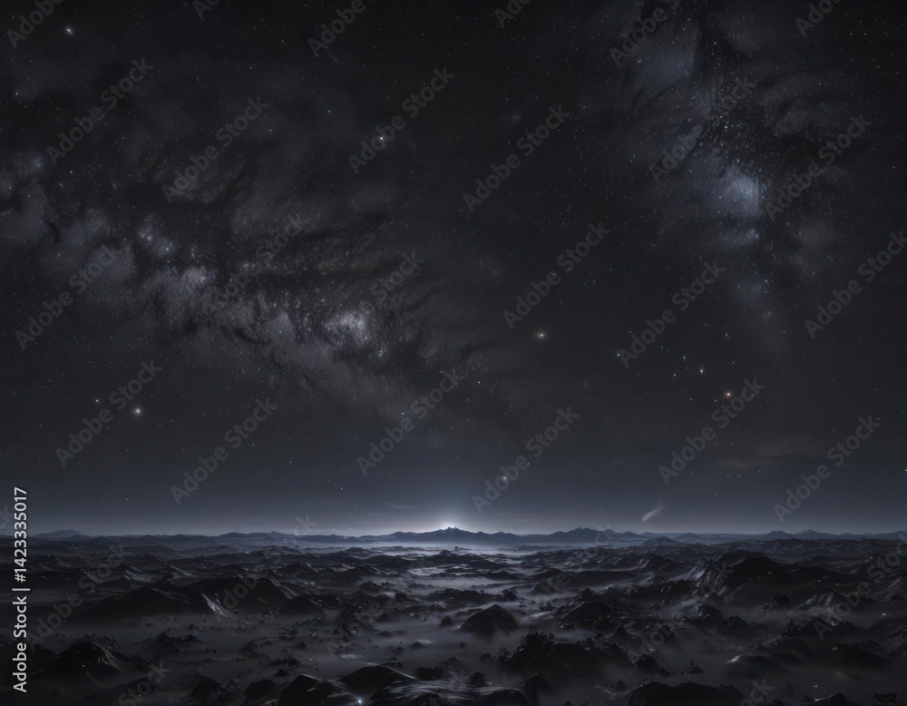 Black velvet sky, countless glittering stars, immense void, black, texture Black velvet sky, countless glittering stars, immense void, black, texture