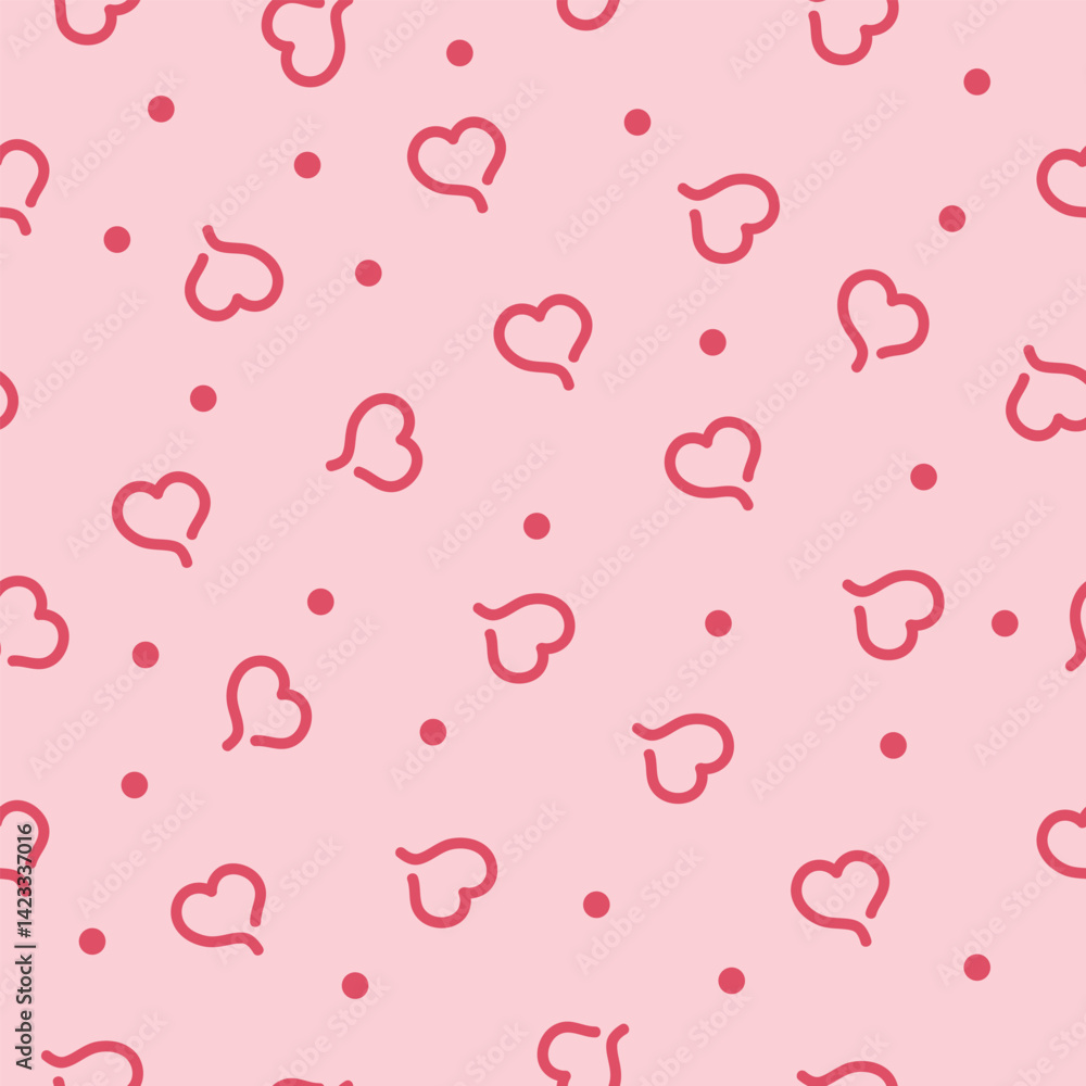 Adobe Illustrator ArtworSeamless Pattern with Simple Hearts on Pink Background Adobe Illustrator ArtworSeamless Pattern with Simple Hearts on Pink Background