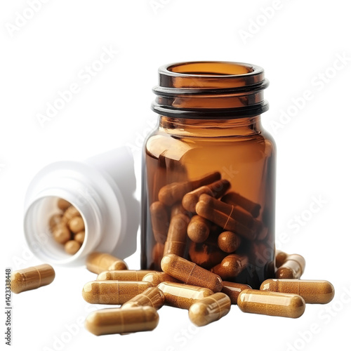 Allergy medicine isolated on transparent background.