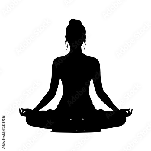 silhouette of a woman in yoga position